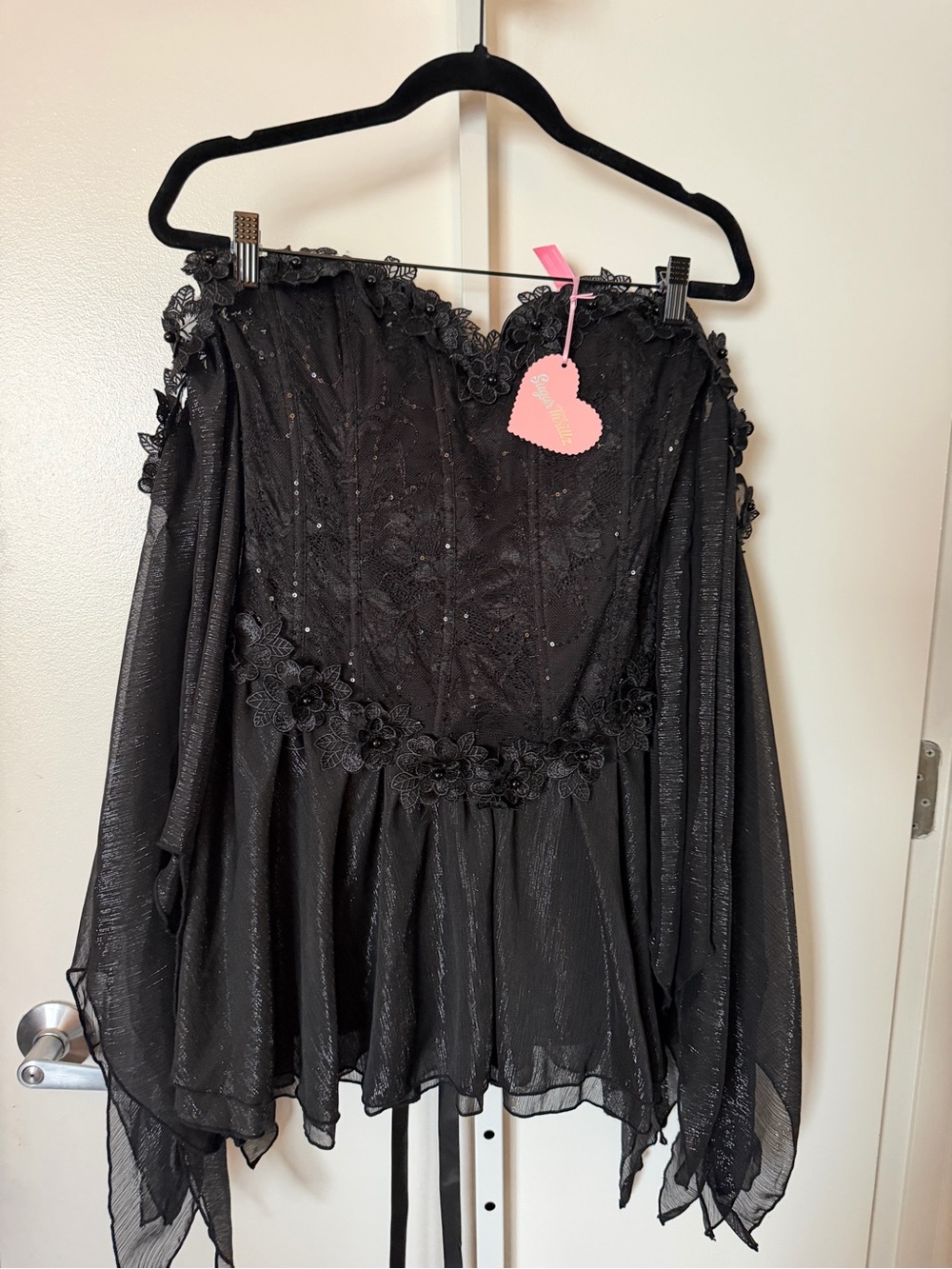 NWT XL - dolls kill sugar thrillz SPARKLING ENCHANTMENT MINI DRESS - BLACK